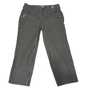 Loft‎ The Riviera Slim Size 0P (28x21.5) Blue White Stripe Nautical Button Front